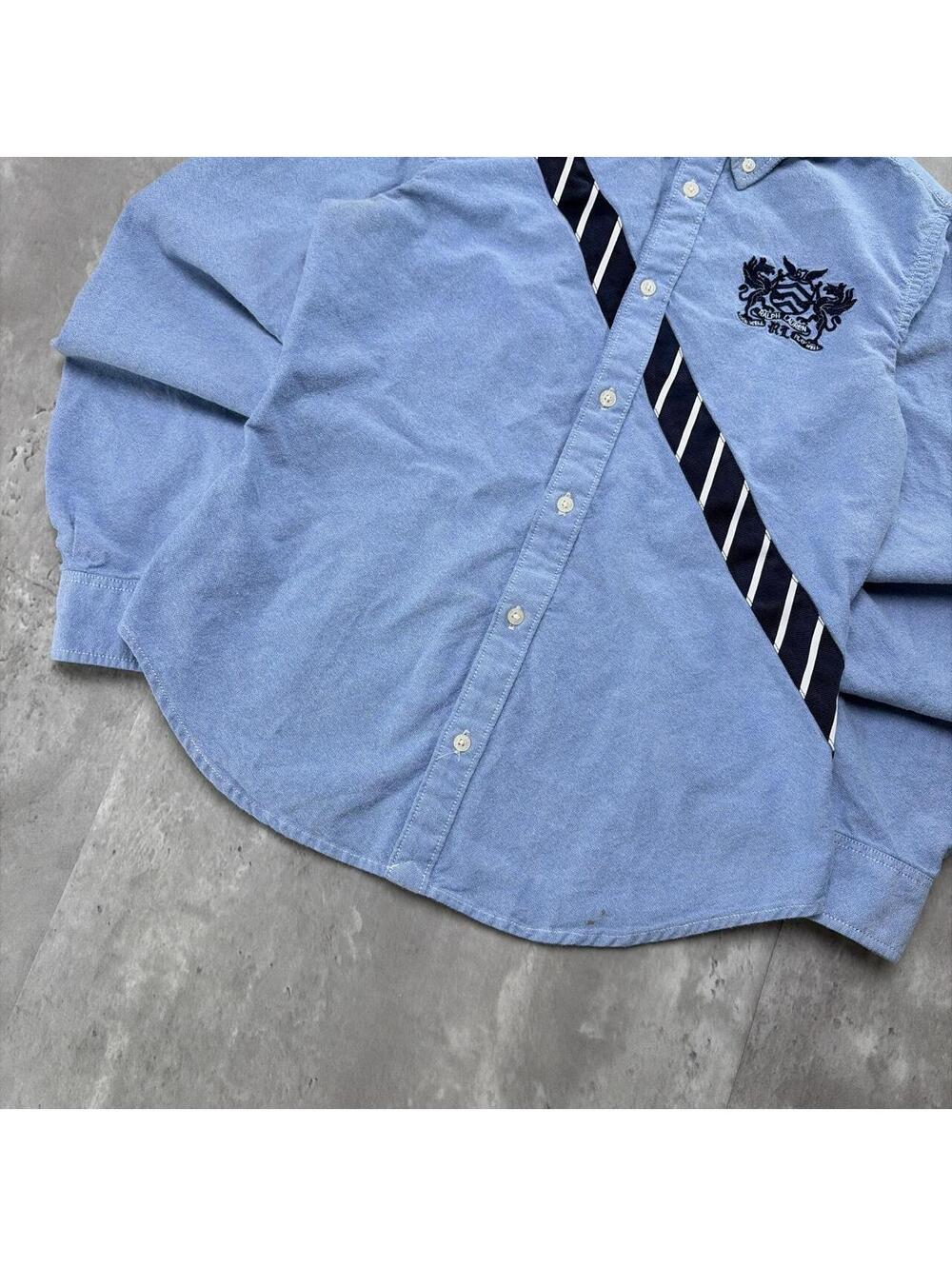 Y2K Polo Ralph Lauren Chief Keef Striped Long Sleeve Linen Button Up Shirt - Picture 4 of 7